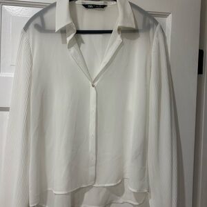 Zara White Sheer Blouse